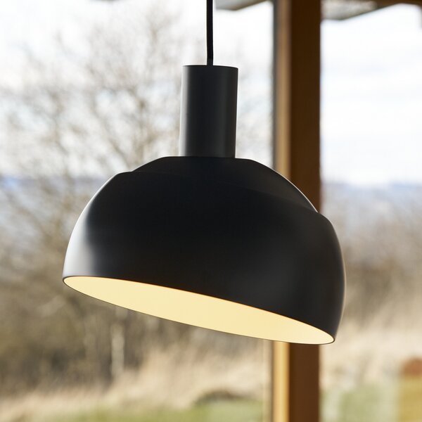 Louis Poulsen viseća svjetiljka FJ Elements, crna, 25 cm, E27, prigušiva, Crno, Dnevni boravak/blagovaonica, Aluminij