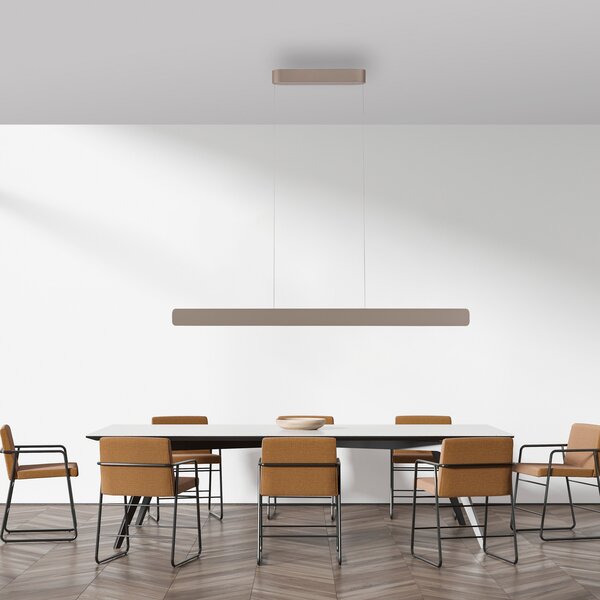 Paul Neuhaus LED viseća svjetiljka Q-Stretto, brončana, 120 cm, prigušiva, Bronca / stari mesing, Dnevni boravak/blagovaonica, Metal