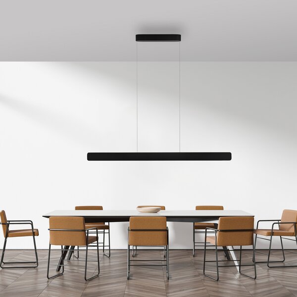 Paul Neuhaus LED viseća svjetiljka Q-Stretto, crna, 120 cm, prigušiva, Crno, Dnevni boravak/blagovaonica, Metal