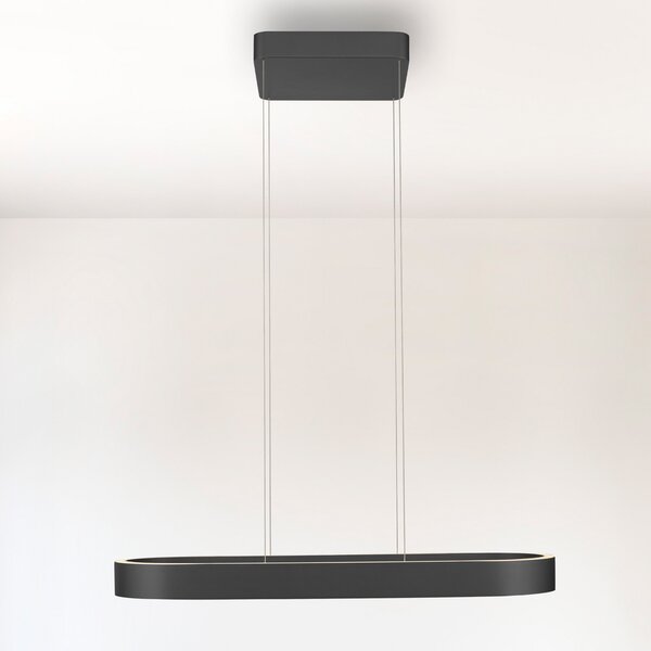 Paul Neuhaus LED viseća svjetiljka Q-Stretto, crna, 86,8 cm, prigušiva, Crno, Dnevni boravak/blagovaonica, Metal