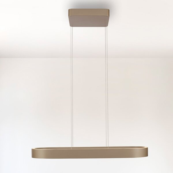 Paul Neuhaus LED viseća svjetiljka Q-Stretto, brončana, 86,8 cm, prigušiva, Bronca / stari mesing, Dnevni boravak/blagovaonica, Metal
