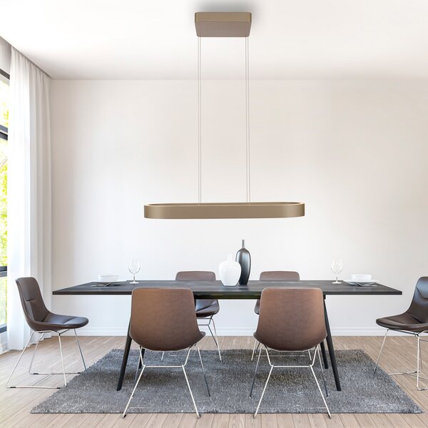 Paul Neuhaus LED viseća svjetiljka Q-Stretto, brončana, 86,8 cm, prigušiva, Bronca / stari mesing, Dnevni boravak/blagovaonica, Metal
