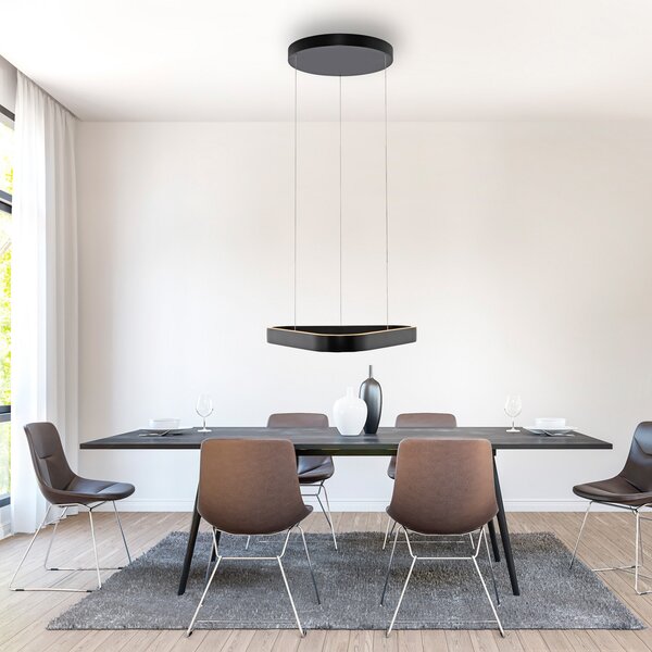 Paul Neuhaus LED viseća svjetiljka Q-Stretto, crna, 60 cm, prigušiva, Crno, Dnevni boravak/blagovaonica, Metal