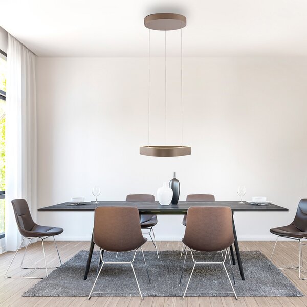 Paul Neuhaus LED viseća svjetiljka Q-Stretto, brončana, 40,8 cm, prigušiva, Bronca / stari mesing, Dnevni boravak/blagovaonica, Metal