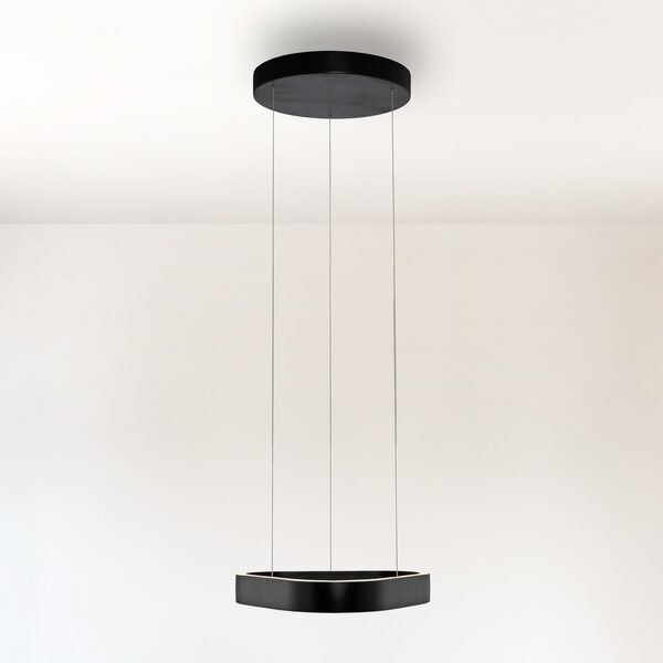 Paul Neuhaus LED viseća svjetiljka Q-Stretto, crna, 40,8 cm, prigušiva, Crno, Dnevni boravak/blagovaonica, Metal