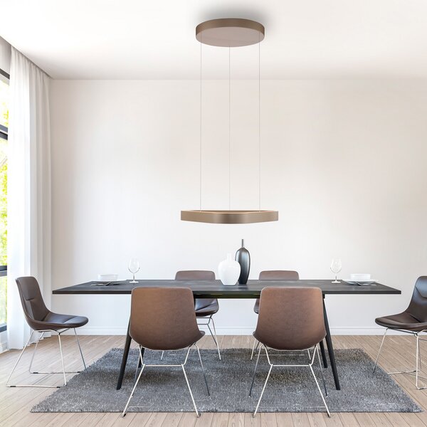 Paul Neuhaus LED viseća svjetiljka Q-Stretto, brončana, 60 cm, prigušiva, Bronca / stari mesing, Dnevni boravak/blagovaonica, Metal