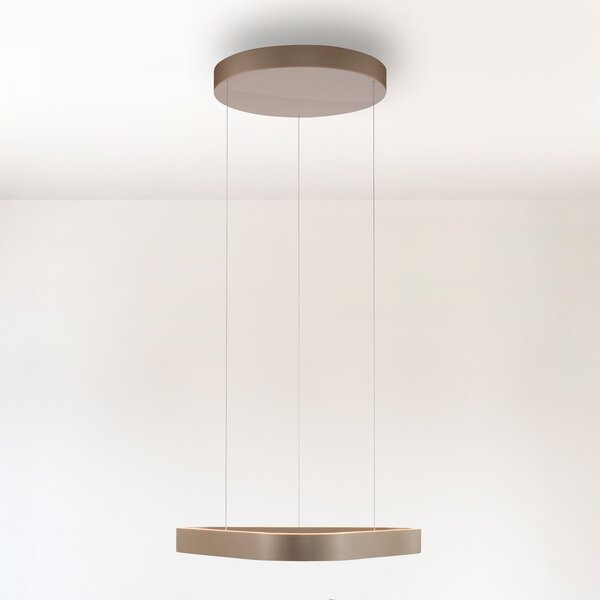Paul Neuhaus LED viseća svjetiljka Q-Stretto, brončana, 60 cm, prigušiva, Bronca / stari mesing, Dnevni boravak/blagovaonica, Metal
