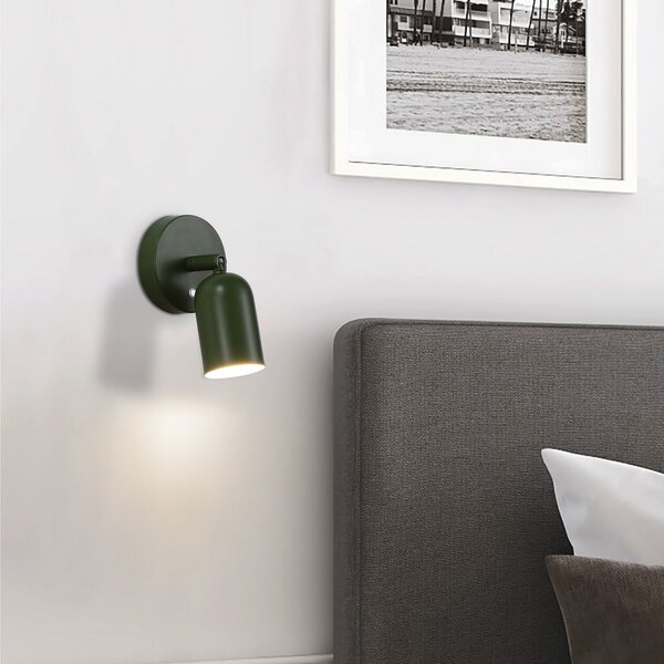 Searchlight LED zidna lampa na baterije CONE, tamnozelena, širina 10 cm, metalna, prigušiva, Zelena, Dnevni boravak/blagovaonica, Metal