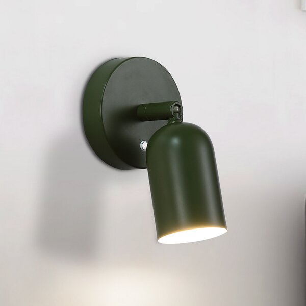Searchlight LED zidna lampa na baterije CONE, tamnozelena, širina 10 cm, metalna, prigušiva, Zelena, Dnevni boravak/blagovaonica, Metal