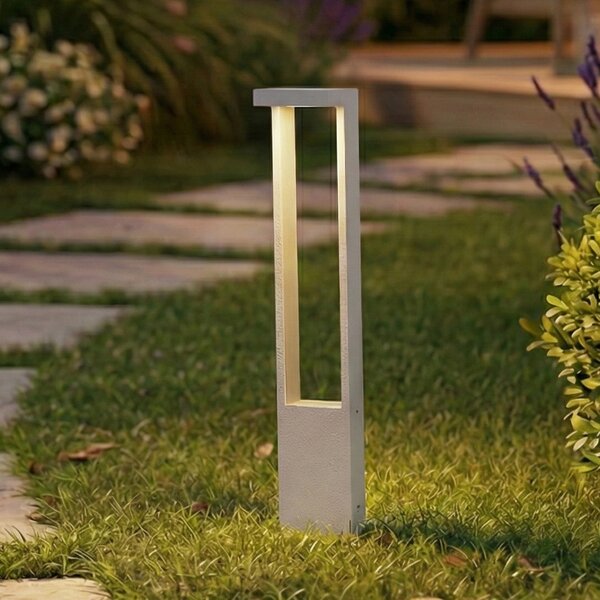 Lindby LED svjetiljka za stazu Lonete, bijela, visina 65 cm, IP65, Bijela, Aluminij