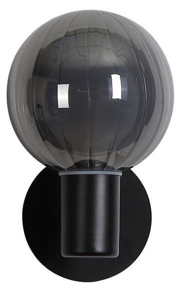 Searchlight Zidna lampa za kupaonicu Lumisphere, crna/dimno siva, visina 12 cm, staklo, prigušiva, Crno, kupaonica, Staklo