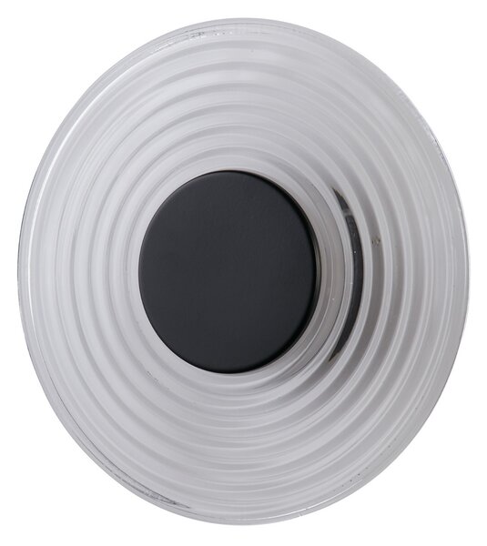 Searchlight LED zidna lampa Cleo, prozirna/mat crna, Ø 30 cm, staklo, prigušiva, Providna, Dnevni boravak/blagovaonica, Staklo