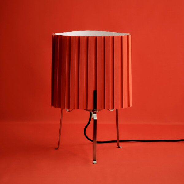 HAY Stolna lampa Hay Canelé, crvena, visina 37 cm, E14, tkanina, Crvena, Dnevni boravak/blagovaonica, Tkanina / tekstil