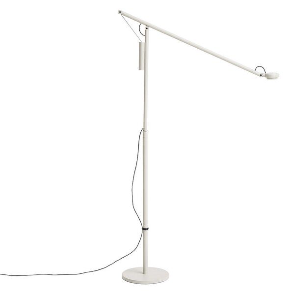 HAY Hay Fifty-Fifty LED podna lampa, siva, visina 135 cm, prigušiva, prigušiva, Sivo, Dnevni boravak/blagovaonica, Aluminij