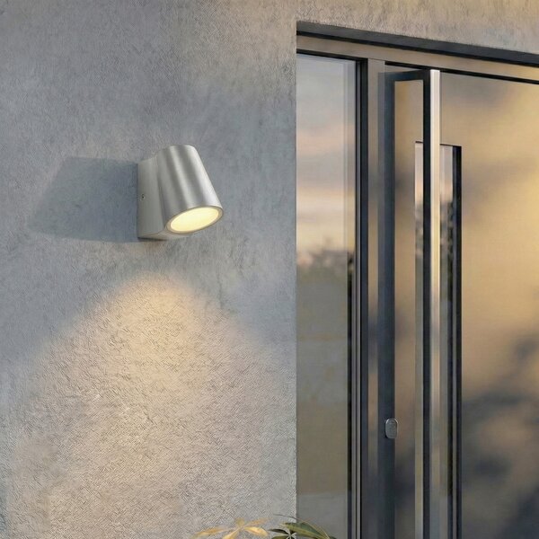 Lindby LED vanjska zidna svjetiljka Illuvia, aluminij, IP54, Metalik, Aluminij
