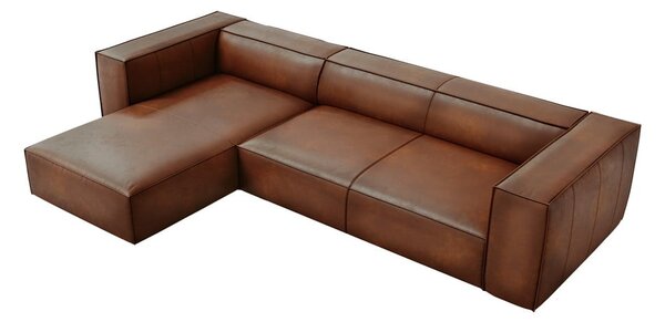 Konjak smeđa kožna kutna garnitura (lijevi kut) Madame - Windsor & Co Sofas