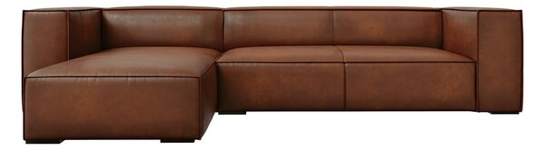 Konjak smeđa kožna kutna garnitura (lijevi kut) Madame - Windsor & Co Sofas