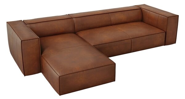 Konjak smeđa kožna kutna garnitura (lijevi kut) Madame - Windsor & Co Sofas