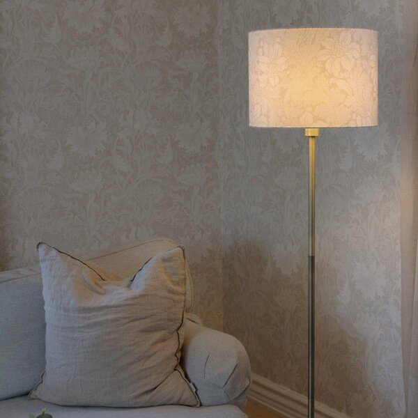 PR Home Amy podna lampa, bež/zlatna, visina 150 cm, tekstil, E27, Zlato / mjed, Dnevni boravak/blagovaonica, Tkanina / tekstil