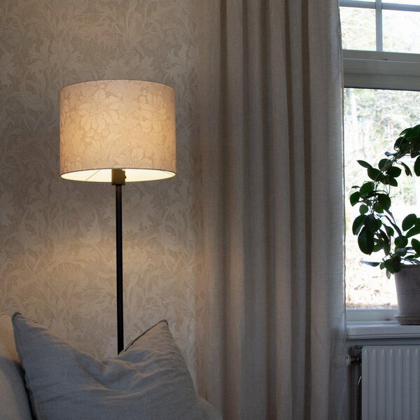 PR Home Amy podna lampa, bež/crna, visina 150 cm, tekstil, E27, Crno, Dnevni boravak/blagovaonica, Tkanina / tekstil