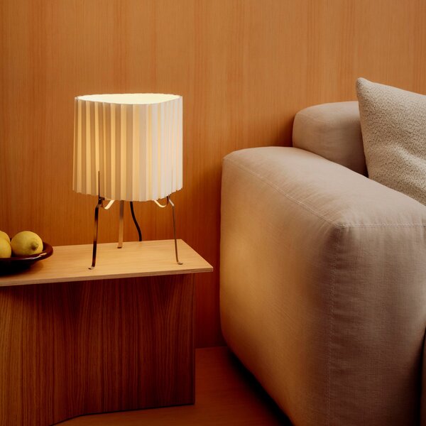 HAY Stolna lampa Hay Canelé, bijela, visina 37 cm, E14, tkanina, Bijela, Dnevni boravak/blagovaonica, Tkanina / tekstil