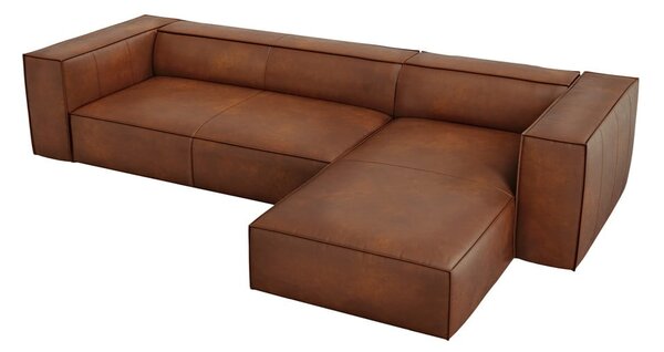 Konjak smeđa kožna kutna garnitura (desni kut) Madame - Windsor & Co Sofas