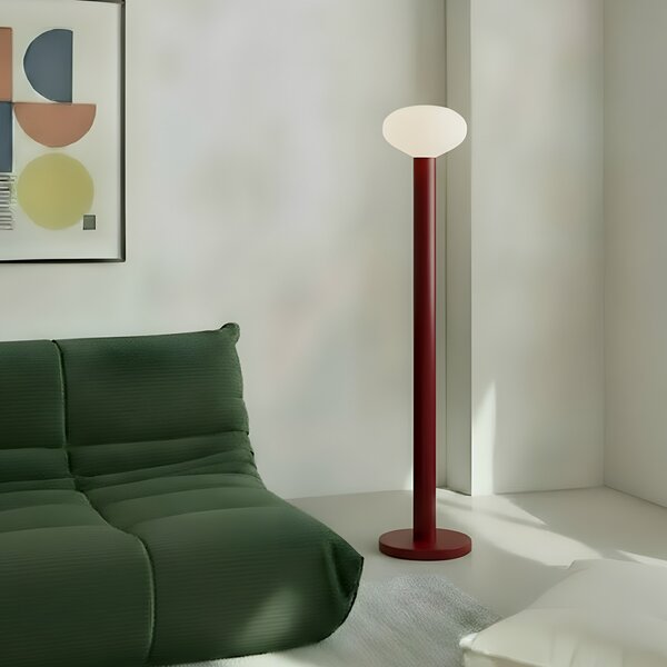 ALDEX Podna lampa Flo, crvena, visina 138 cm, 1 žarulja, staklo, Crvena, Dnevni boravak/blagovaonica, Metal