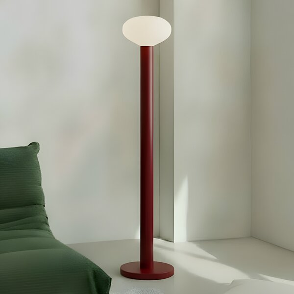 ALDEX Podna lampa Flo, crvena, visina 138 cm, 1 žarulja, staklo, Crvena, Dnevni boravak/blagovaonica, Metal