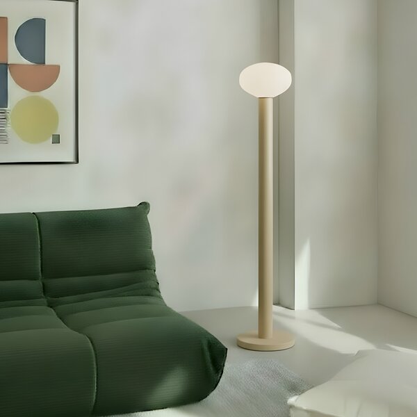 ALDEX Podna lampa Flo, bež, visina 138 cm, 1 žarulja, staklo, Bež, Dnevni boravak/blagovaonica, Metal