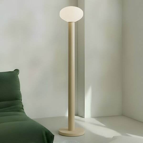 ALDEX Podna lampa Flo, bež, visina 138 cm, 1 žarulja, staklo, Bež, Dnevni boravak/blagovaonica, Metal