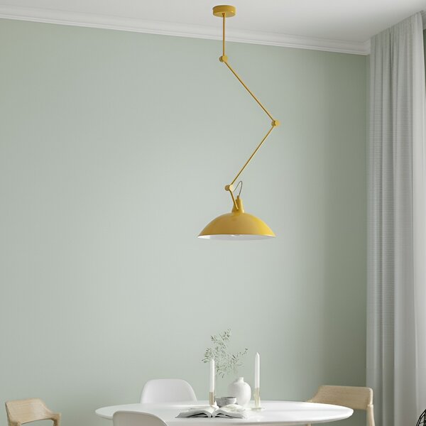 ALDEX Melos viseća svjetiljka, žuta, Ø 36 cm, metalna, prigušiva, Žuta, Dnevni boravak/blagovaonica, Metal