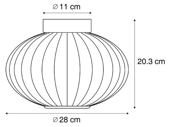 Dizajnerska stropna svjetiljka crna 28 cm s ljubičastim staklom uklj. LED s 3-stupanjskim prigušivanjem - Margherite