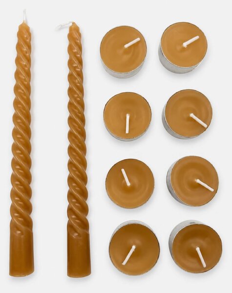 Sinsay - Set svijeća: spiralne stolne svijeće i lučice 10 pack