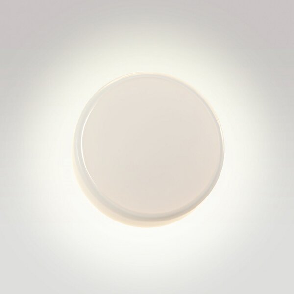 MARSET LED zidna svjetiljka Caramel, opal, Ø 28 cm, TRIAC, staklo, prigušiva, Bijela, Dnevni boravak/blagovaonica, Staklo
