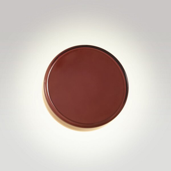 MARSET LED zidna svjetiljka Caramel, smeđa, Ø 22 cm, TRIAC, staklo, prigušiva, Smeđa / hrđa, Dnevni boravak/blagovaonica, Staklo