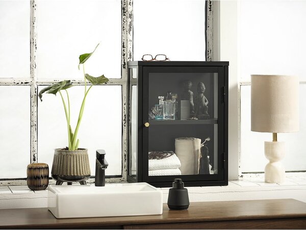 Crna metalna viseća vitrina 45x60 cm Carmel – Unique Furniture