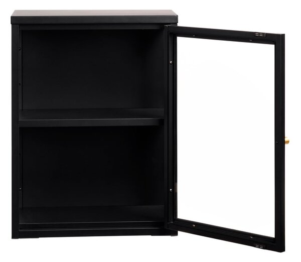 Crna metalna viseća vitrina 45x60 cm Carmel – Unique Furniture