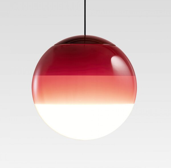 MARSET LED viseća svjetiljka s kratkim svjetlom, Ø 13 cm, bordo crvena, prigušiva, Crvena, Dnevni boravak/blagovaonica, Staklo, Metak