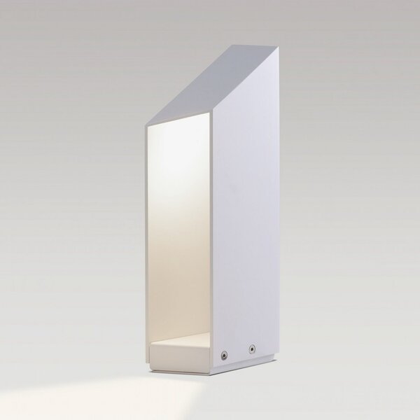 MARSET LED svjetiljka na postolju Domus, visina 37 cm, bijela, aluminij, prigušiva, Bijela, Aluminij