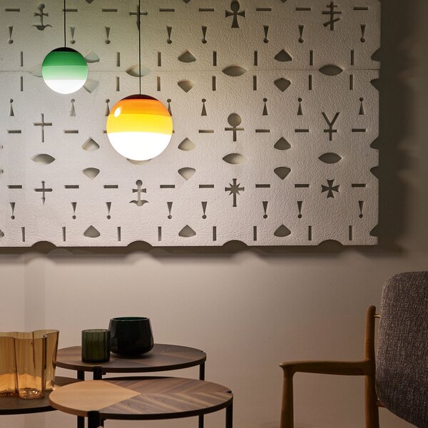 MARSET LED viseća svjetiljka kratko svjetlo Ø 13 cm zelena, prigušiva, Zelena, Dnevni boravak/blagovaonica, Staklo, Metak