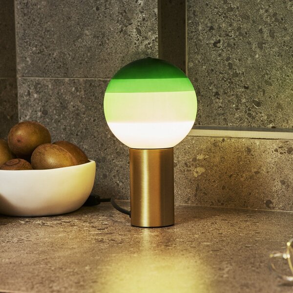 MARSET stolna lampa s kratkim svjetlom, visina 22 cm, zelena/mesingana, Zelena, Dnevni boravak/blagovaonica, Staklo