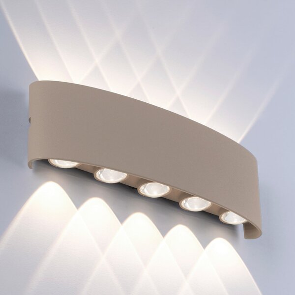 Paul Neuhaus LED vanjska zidna svjetiljka Carlo, 27 cm, boje pijeska, Bež, Aluminij