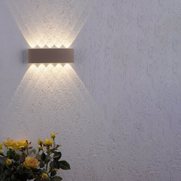 Paul Neuhaus LED vanjska zidna svjetiljka Carlo, 27 cm, boje pijeska, Bež, Aluminij