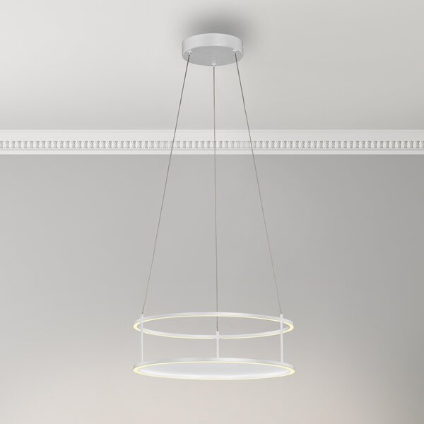 Paul Neuhaus Conni LED viseća lampa, bijela, Ø 50 cm, prigušiva, Bijela, Dnevni boravak/blagovaonica, Metal