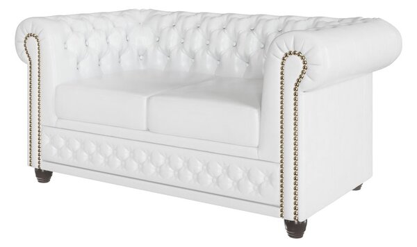 Bijeli kauč na razvlačenje od imitacije kože 148 cm York - Ropez