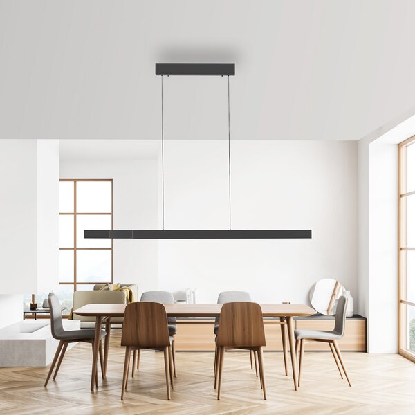 Paul Neuhaus LED viseća svjetiljka Adriana Square, siva, gore/dolje, prigušiva, Sivo, Dnevni boravak/blagovaonica, Aluminij