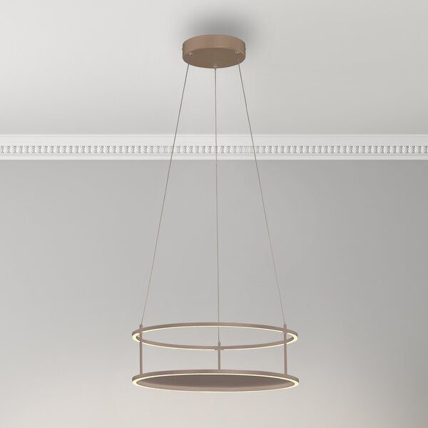 Paul Neuhaus Conni LED viseća lampa, boja pijeska, Ø 50 cm, prigušiva, Bež, Dnevni boravak/blagovaonica, Metal