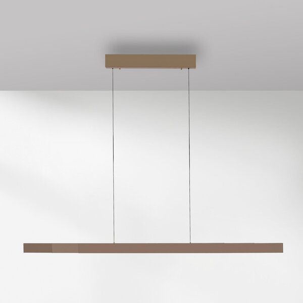 Paul Neuhaus LED viseća svjetiljka Adriana Square, brončana, gore/dolje, prigušiva, Bronca / stari mesing, Dnevni boravak/blagovaonica, Aluminij