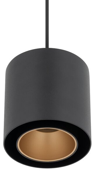Nowodvorski Lighting Viseća svjetiljka Point Duo, crna/zlatna, čelik, Ø 13 cm, GU10, prigušiva, Crno, Dnevni boravak/blagovaonica, Metal