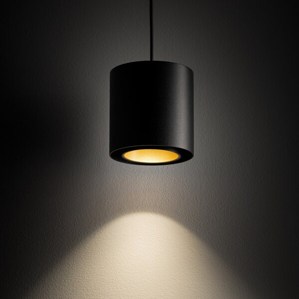 Nowodvorski Lighting Viseća svjetiljka Point Duo, crna/zlatna, čelik, Ø 13 cm, GU10, prigušiva, Crno, Dnevni boravak/blagovaonica, Metal